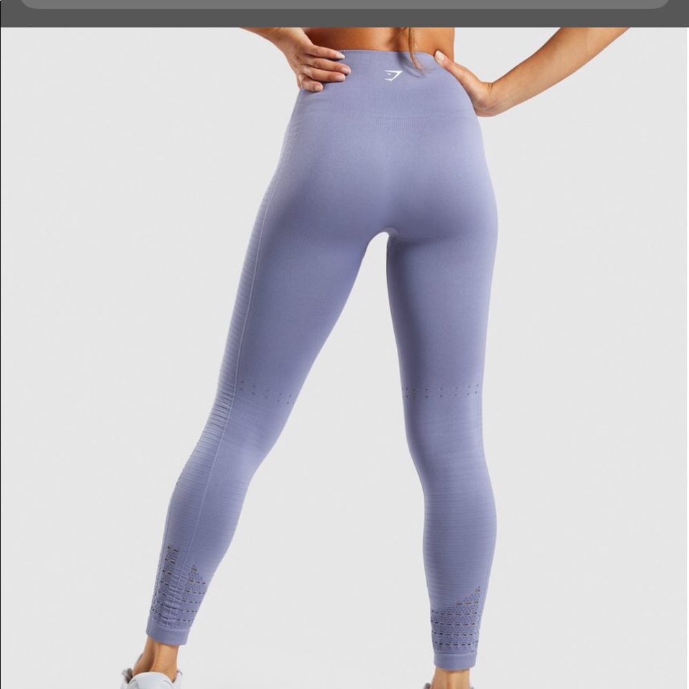 Gymshark Energy Seamless Steel Blue leggings EUC!!